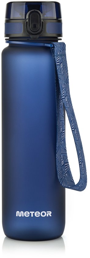 Meteor Sportfles 1000 ml - Sportfles - Blauw, Antislip, BPA-vrij, Met maatverdeling, Met fruitfilter