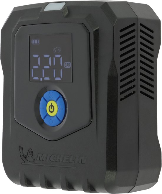 Michelin Elektrische Oplaadbare Bandenpomp - Draadloze compressor - Instelbaar op gewenste druk - Tot 10 bar - met LED-licht - Voor autobanden, fietsbanden, sportballen & opblaasartikelen