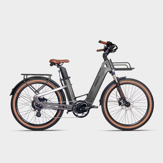 MIHOGO Air E-bike - 25 km/u - 26inch - 195km actieradius - 750W motor - 921.6Wh accu - grijs