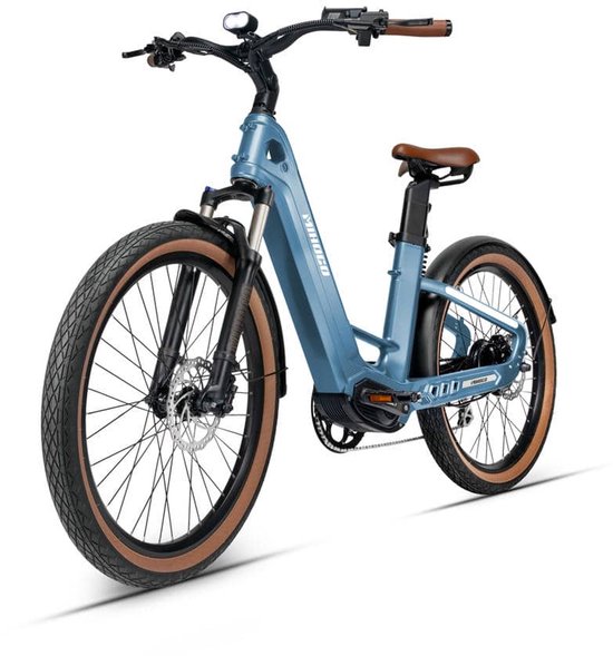 MIHOGO Air Pro Elektrische Fiets-250W Carbon T800 Frame-26 Inch-Dubbele Accu 921,6Wh-Koppelsensor-Shimano 7 Versnellingen-IPS Display-blauw