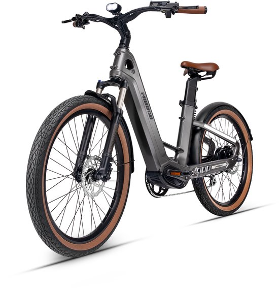 MIHOGO Air Pro Elektrische Fiets-250W Carbon T800 Frame-26 Inch-Dubbele Accu 921,6Wh-Koppelsensor-Shimano 7 Versnellingen-IPS Display-grijs