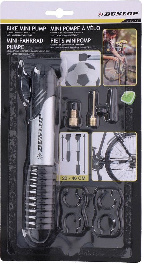 mini-fietspomp 20-46 cm zwart