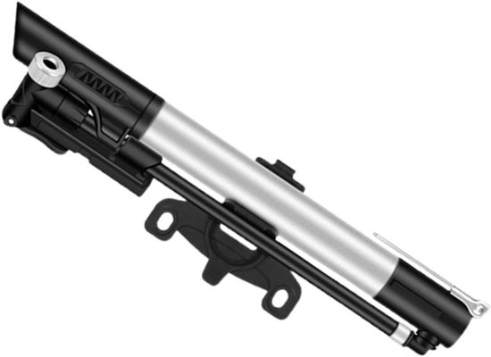 Mini Fietspomp - Draagbare Inflator - Banden Oppompen - Dubbele Cilinder - 27 cm - Zwart