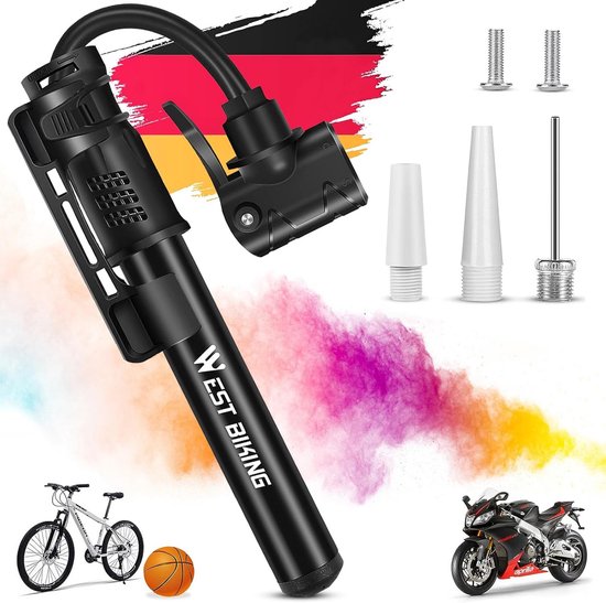 Mini Fietspomp - Draagbare Luchtpomp - Banden Oppompen - Universele Ventielen - 26 cm - Aluminium