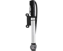 Mini Fietspomp - Draagbare Pomp - Banden Oppompen - Met Manometer - 28 cm - Zilver
