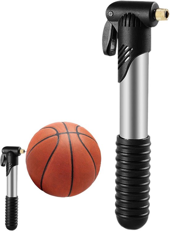 Mini Fietspomp - Draagbare Pomp - Bandenspanning Controleren - Roestvrij Staal - 20 cm - Zwart