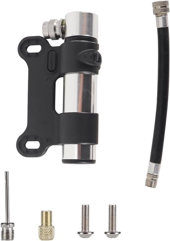 Mini Fietspomp - Handpomp Bandenpomp - Banden Oppompen - Compact Aluminium Ontwerp - 120 PSI - Zilver