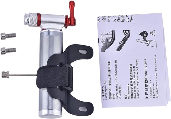 Mini Fietspomp voor Mountainbike en Racefiets - Lichtgewicht Aluminium, Inclusief Rubber Slang en Handmatig Inflatiesysteem