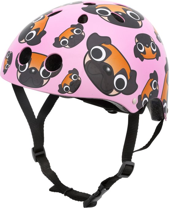 Mini Hornit Lids Fietshelm voor Kinderen met LED achterlicht - Pug Puppies (M) van MINI