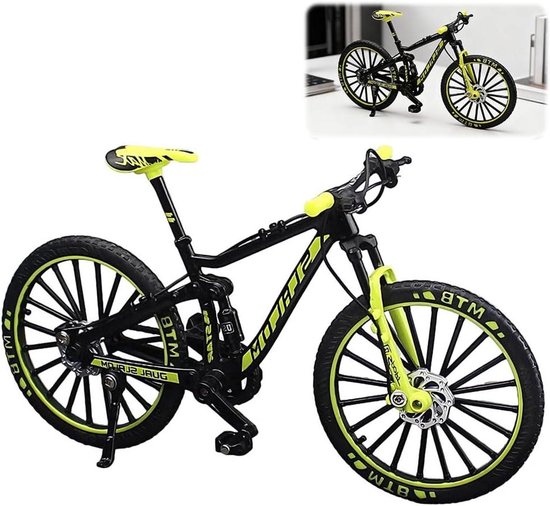 Miniatuur Mountainbike Model - Speelgoedfiets Vingerfiets - Decoratie Modelbouw - Realistisch Ontwerp - 175 x 10 cm - Groen
