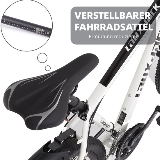 MIVRAY Mountainbike 28 Inch 21 Versnellingen Stalen Frame Wit Schijfremmen Voorvorkvering Voor Dames En Heren Voor Dagelijks Gebruik