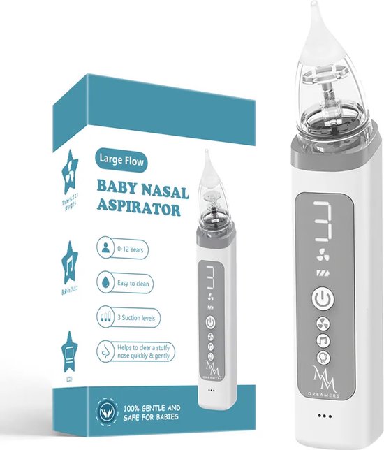 MM Dreamers Elektrische Neusreiniger voor Baby's met Muziek en licht - Neuspeer - Aspirator - Neuszuiger - USB oplaadbaar - 3 standen van MM Dreamers