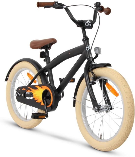 MMM® Kinderfiets 18 Inch - Kinderfiets 16 Inch - Fiets - Verstelbaar Zadel en Stuur - 110-123 cm- Zwart- ‎125 cm x 66 cm x 18 cm van Merkloos