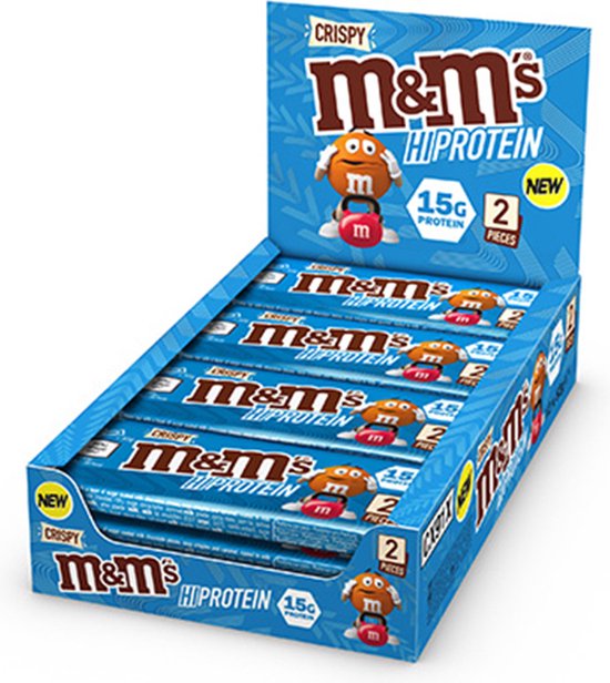 M&M's Crispy High Protein Bar (12x52g) Milk Chocolate - Repen - Eiwit Repen van Merkloos