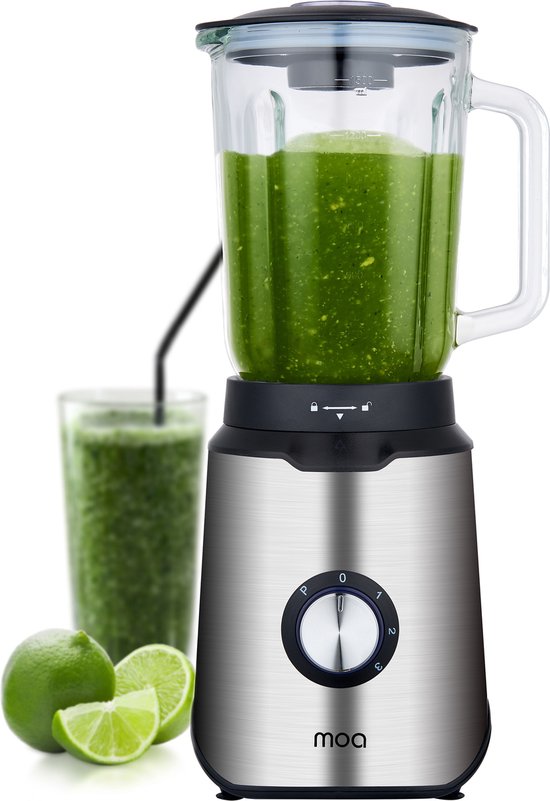 MOA Krachtige Blender - Met glazen kan - 1,5 liter - 1000 Watt - TB61 van MOA