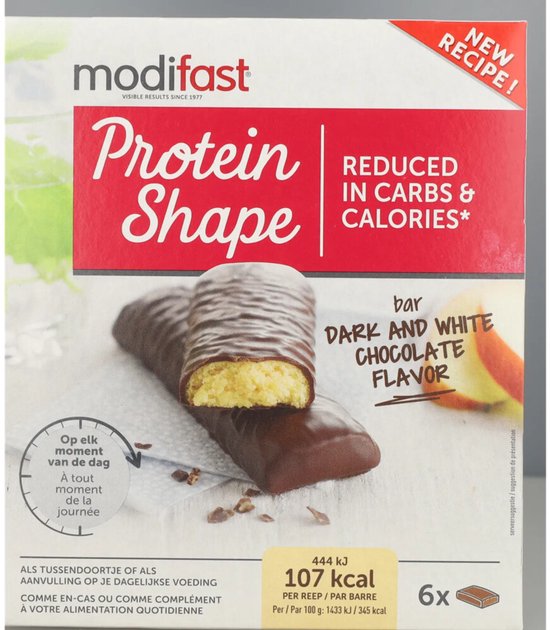 Modifast Protein Shape Reep Pure & Witte Chocolade - 3 x 6 x 31 gr - Voordeelverpakking van Merkloos