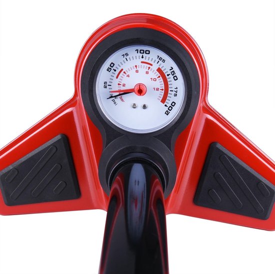 Monzana Fietspomp - incl. 3 Extra Adapters 100 cm Slang - Zwart van Monzana