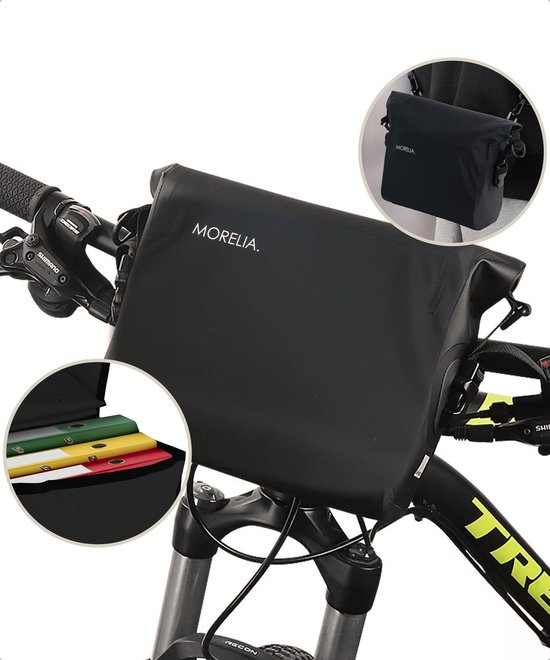 Morelia® 100% Waterdicht Stuurtas Zwart - 8 Liter - - fietstassen voor Elektrische fietsen van Morelia
