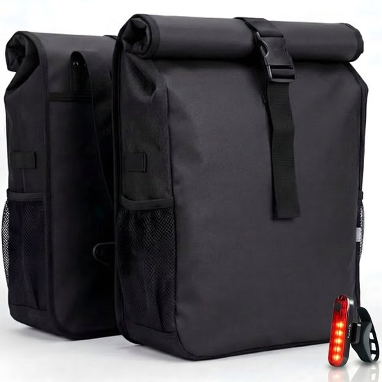 Morelia® Fietstas - Fietstassen Electrische Fietsen - Fietstassen Dubbel - Incl Achterlicht - 44 Liter - 100% Waterdicht - Tarpaulin materiaal