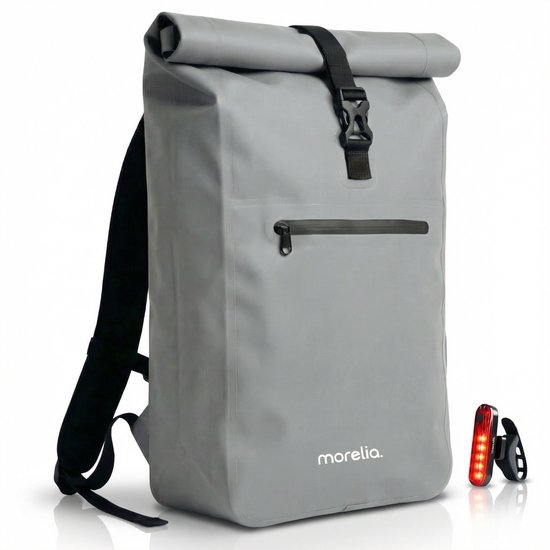 Morelia® Fietstas - Fietstassen Electrische Fietsen - Fietstassen Enkele - Incl Achterlicht - 30 Liter - 100% Waterdicht - Tarpaulin materiaal - Sage Green van Merkloos