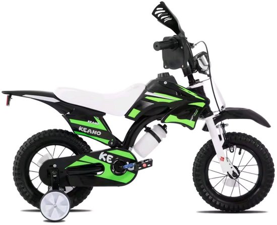 MotoBike Kinderfiets 12 inch met zijwieltjes Groente