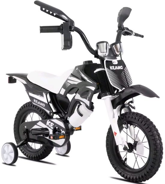MotoBike Kinderfiets 12 inch met zijwieltjes Zwart