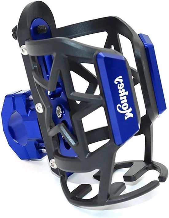 Motor Bekerhouder - Fles Houder - Comfortabel Rijden - Schokbestendig Ontwerp - 22-35 mm - Blauw