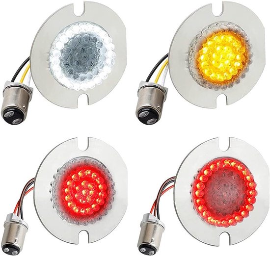 Motorcycle LED Indicatielampen - Knipperlichten Motor - Verbeteren Rijveiligheid - Stof- en Schokbestendig - 12 Volt - Geel Wit Rood