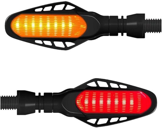 Motorfiets Richtingaanwijzers - LED Knipperlichten - Motor Verkeersveiligheid - Sequentieel Dynamisch Licht - Universeel 12V - Geel Rood