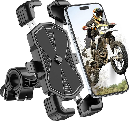 Motorfietstelefoonhouder, fietstelefoonhouder, 360° rotatie fietstelefoonhouder, elektrische scooter, scooter, mountainbike telefoonhouder Compatibel met telefoons van 5'' tot 7,2'' van LIVANON