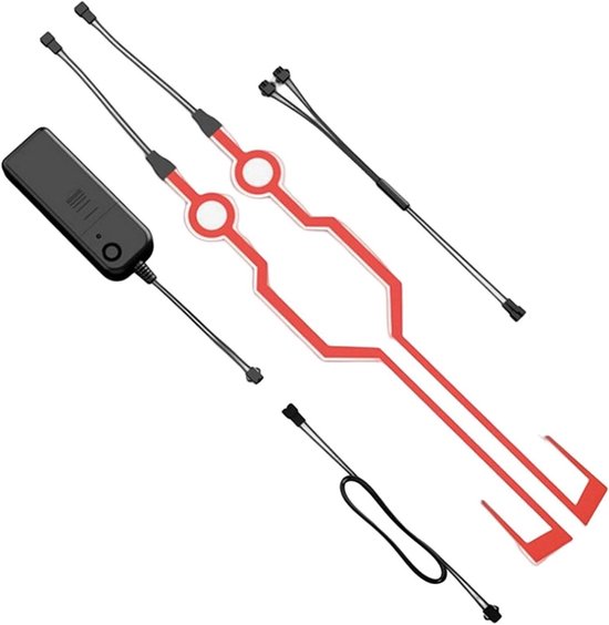 Motorhelm LED-strip - Waarschuwing licht Nachtrijden - Zichtbaarheid verhogen - Waterdicht en schokbestendig - 14 cm lengte - Rood