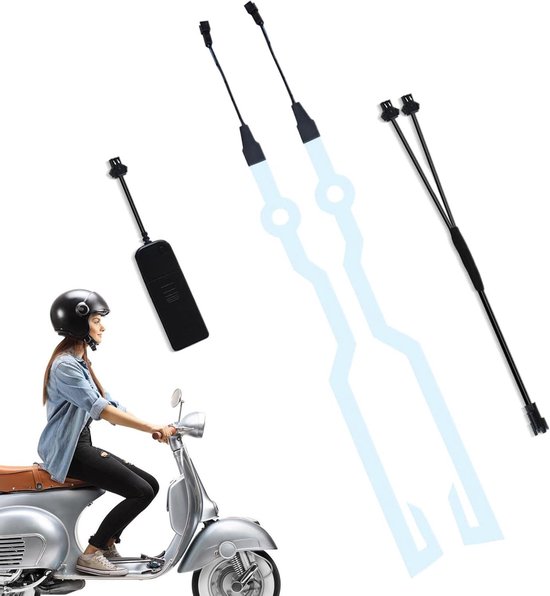 Motorhelm Lichtstrip - Helmverlichting Decoratie - Nachtelijk Rijden - Sterk Zelfklevend Waterdicht - 20 cm - Ijsblauw