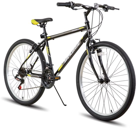 Mountainbike 26 Inch - 21 Versnellingen - Stalen Frame - Achterderailleur - V-remmen - Zwart/Geel
