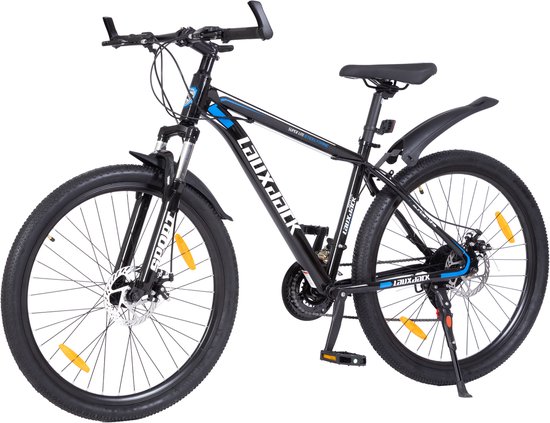 Mountainbike -26 inch - Hardtail mountainbike - 21 Versnellingen - unisex - Shimano Tourney derailleur - schijfremmen - Met schokabsorberende voorvork - Draagvermogen 120 kg - Geschikt 160 cm en langer - blauw
