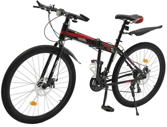 Mountainbike 26 inch met 21 versnellingen - Inklapbare Fiets voor Jongens en Meisjes - Verende Voorvork voor Stads- en Bergritten van Merkloos