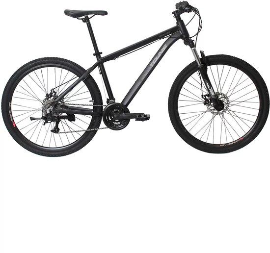Mountainbike Tounis 27,5 Inch AL 24 Versnellingen Mat Zwart
