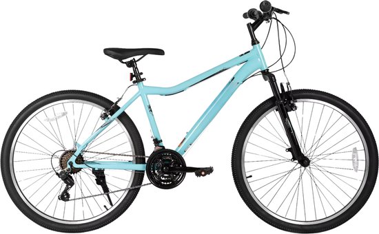 Mountainbike – Voor dames – 21 versnellingen, stalen frame, verende vork – 66 cm wielen, groen