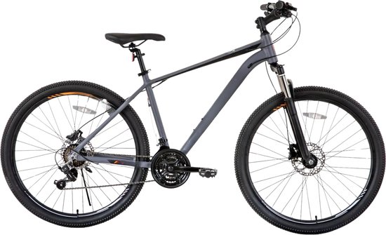Mountainbike – Voor heren – 21 versnellingen, hydraulische schijfremmen, vergrendelbare verende vork, 27,5 inch (70 cm) wiel – Grey and RED-21 van Merkloos