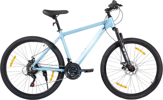 Mountainbike – Voor heren en dames – Hardtail, 21 versnellingen, schijfremmen – 66 cm / 70 cm wielen, blauw, aluminium frame