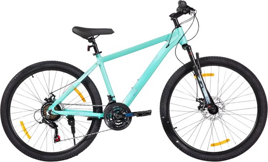 Mountainbike – Voor heren en dames – Hardtail, 21 versnellingen, schijfremmen – 66 cm / 70 cm wielen, groen, aluminium frame