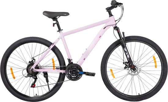 Mountainbike – Voor heren en dames – Hardtail, 21 versnellingen, schijfremmen – 66 cm / 70 cm wielen, paars, aluminium frame