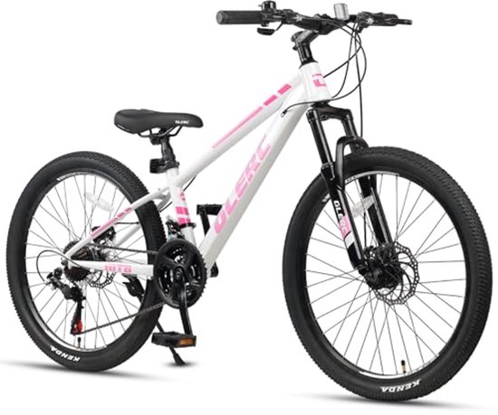 Mountainbike voor Kinderen, 24 inch Kinderfiets voor Jongens en Meisjes, 21 Versnellingen met Voorwielvering en Schijfremmen