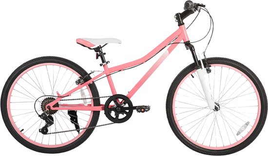 Mountainbike – Voor kinderen / jongens en meisjes – Voorverende vork / kinderfiets – Roze / 61 cm