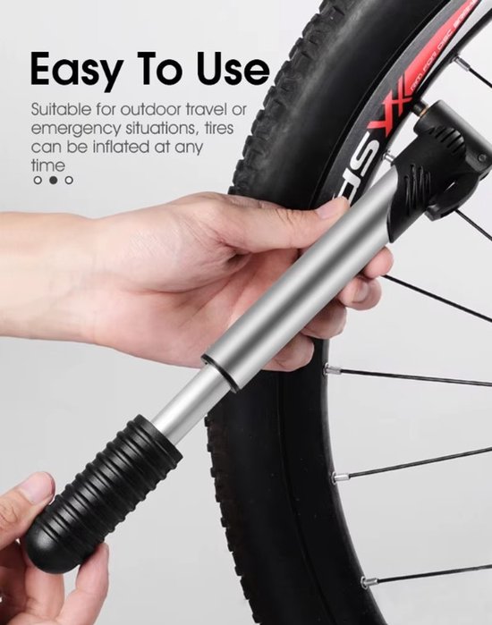 MTB Fietspomp | 70 Psi Fiets Handmatige Luchtpomp | band Inflator | Schrader , Presa Ventiel Vloer pomp | Fietsen Accessories | Fietspompen - Outdoor - Fietsenpomp - Pomp Fietsen - Luchtpomp | Mini fietspomp -Uitschuifbaar 20 t/m 33.5 cm |Opzet stuk