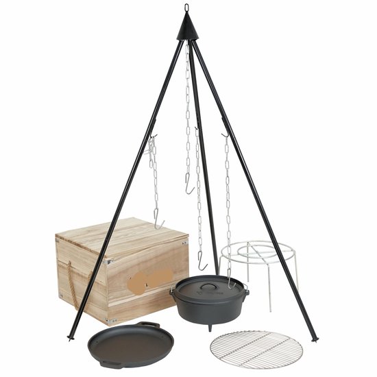 M.T.C-Driepoot set-Tripod-3 poot-Grillen-open vuur-Kampvuur-vuurschaal van Merkloos