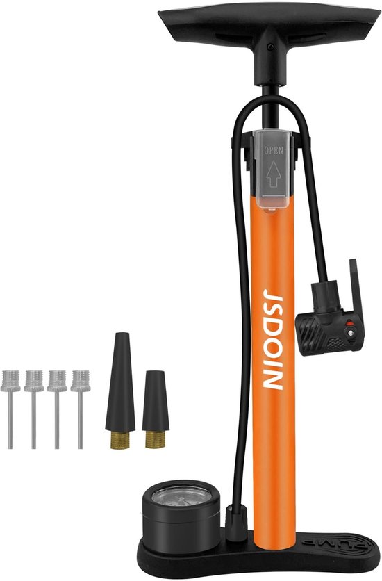 MTTProducts - Fietspomp - Handpomp met drukmeter - Compact en gebruiksvriendelijk - Ideaal voor fiets, ballonnen en meer - Voor onderweg - 1 stuk
