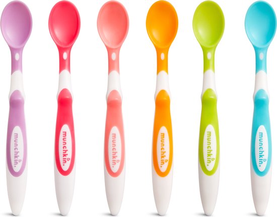 Munchkin Soft Spoons 6 Baby/Kinder Lepeltjes - Zachte Tuit - Baby Bestek - Per 6 Stuks - Vanaf 3 Maanden van Munchkin