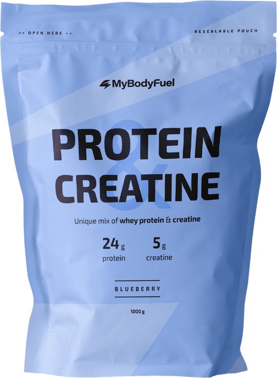 MyBodyFuel - Whey Protein & Creatine - Blueberry Eiwitshake - Proteine Poeder met Creatine Monohydraat - 1000g