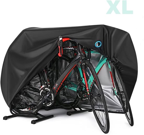 Myvora - Fietshoes XL - Waterdicht voor 1 fiets of 2 fietsen - Fietsbeschermhoes - Fietscover - Fiets hoes - Zwart van Merkloos