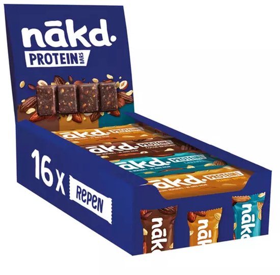 NAKD Protein Bar - Eiwitreep - Eiwitrepen - Mix Box - 720 gram (16 repen) van Merkloos